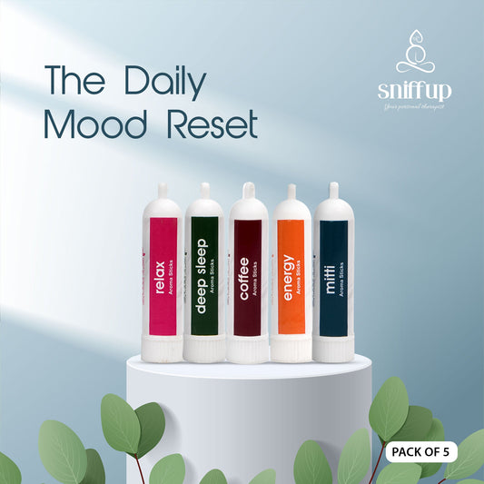 Pack of 5 - The Daily Mood Reset - Relax, Coffee, Energy, Mitti, Deep Sleep - SniffUp