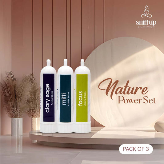 Pack of 3 - Nature Power Set – Clary Sage, Mitti, Focus - SniffUp